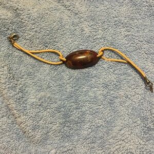 Single Stone Leather Corded Bracelet